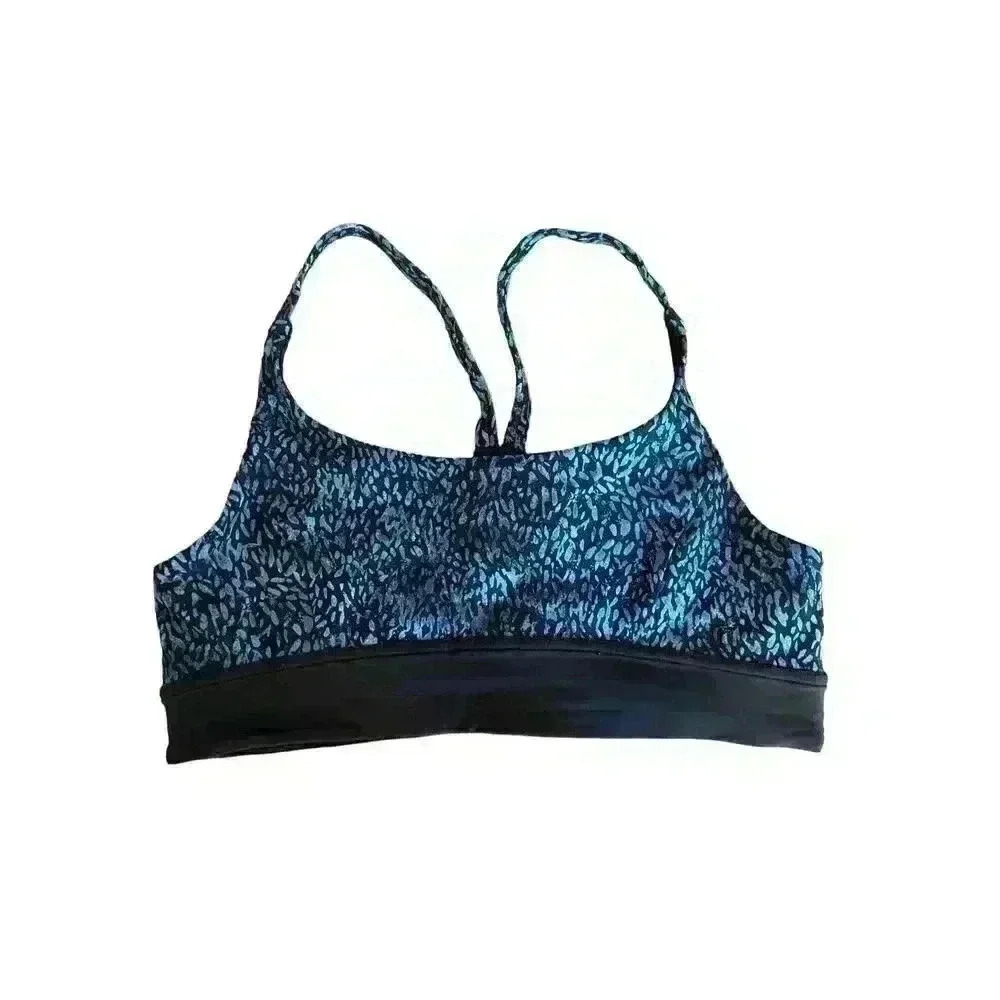 Lululemon Sports Bra Black Multi Train Times Illuminate Small